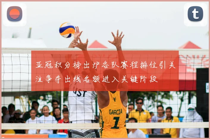 亚冠积分榜出炉各队赛程排位引关注争夺出线名额进入关键阶段